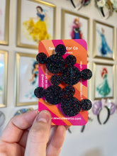 Load image into Gallery viewer, Bib Magnets Black Holo Glitter MH $14