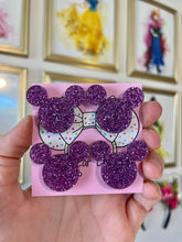 Load image into Gallery viewer, Bib Magnets Purple Glitter MH $14