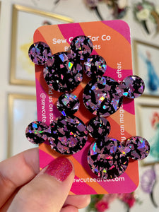 Bib Magnets Black and Rose Quartz MH $14