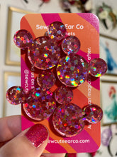 Load image into Gallery viewer, Bib Magnets Holo Pink Glitter MH $14